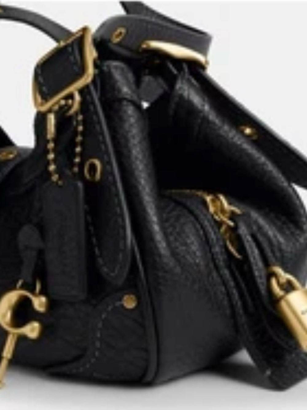 Coach drifter 31 Black Pebbled Leather Shoulder Bag - Picture 13 of 16